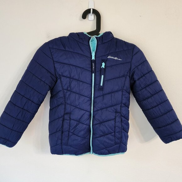 Eddie Bauer Kids Deer Harbor Reversible Hooded Fleece Jacket Sz 5Year, Nylon